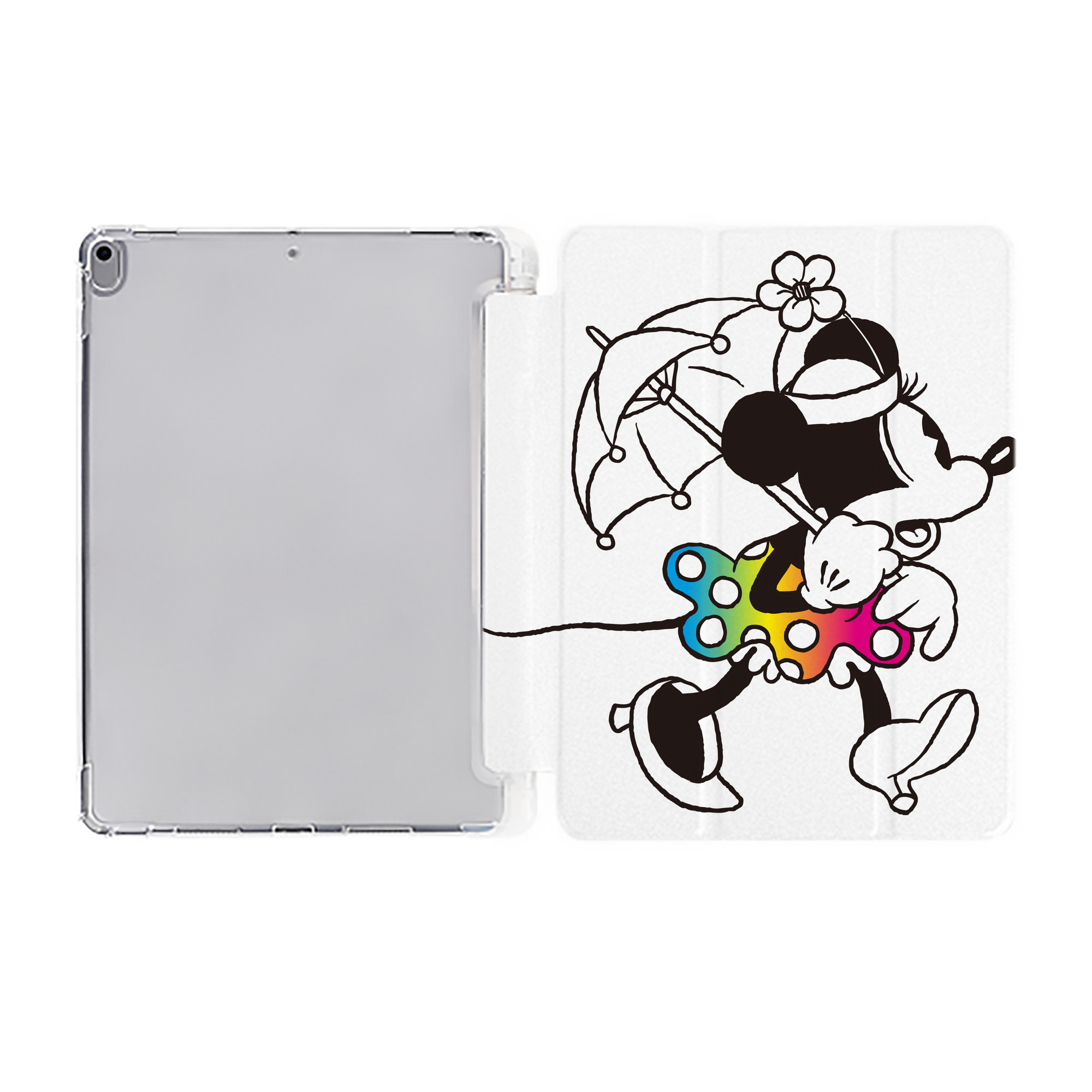 （画像用） ミッキーマウス Mickey Mouse IPad ケース ペン収納付き 三つ折りスタンド PUレザー×シリコン 対応機種9.5/10.5/10.9インチ